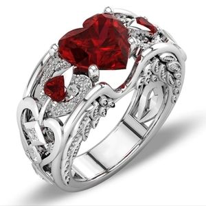 NWOT 925 Silver Ruby Ring with Angel Wings